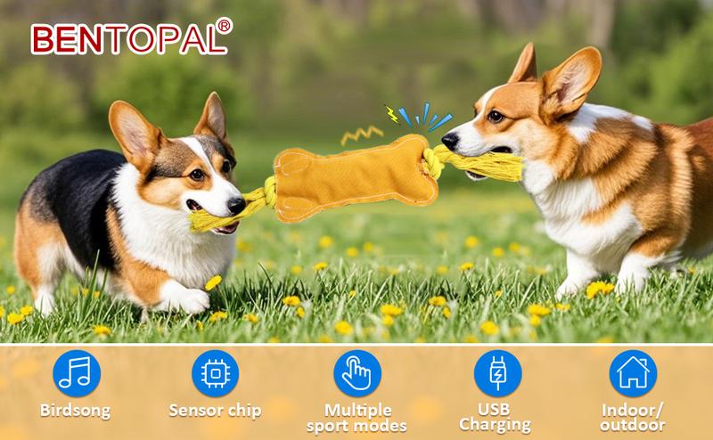 Waaiio Interactive Dog Toys Wiggles Tails with Squeaky, Motion Activated Dog Bone Toys (Dog Toys)