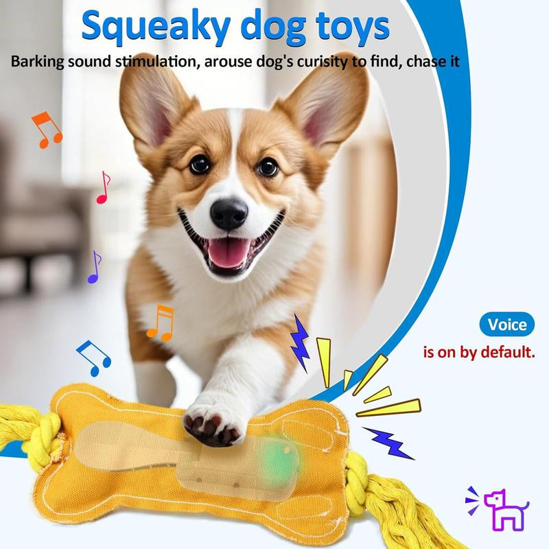 Waaiio Interactive Dog Toys Wiggles Tails with Squeaky, Motion Activated Dog Bone Toys (Dog Toys)