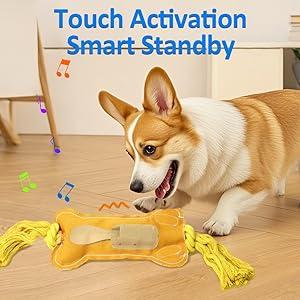 Waaiio Interactive Dog Toys Wiggles Tails with Squeaky, Motion Activated Dog Bone Toys (Dog Toys)