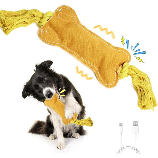 Waaiio Interactive Dog Toys Wiggles Tails with Squeaky, Motion Activated Dog Bone Toys (Dog Toys)