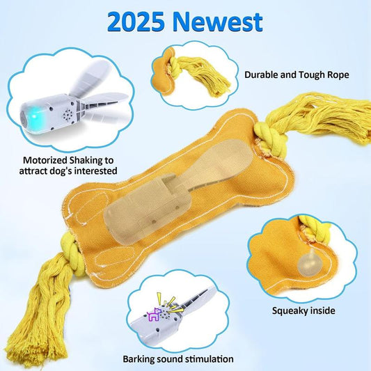 Waaiio Interactive Dog Toys Wiggles Tails with Squeaky, Motion Activated Dog Bone Toys (Dog Toys)